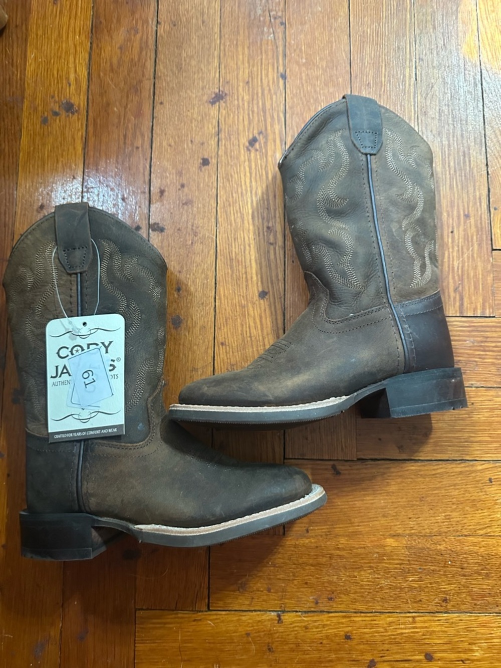Cody James Boots Youth 12 D Western Cowboy Mid Brown Leather BBSC1904